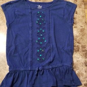 Royal Blue Girls Size S 5/6 Shirts with sequins